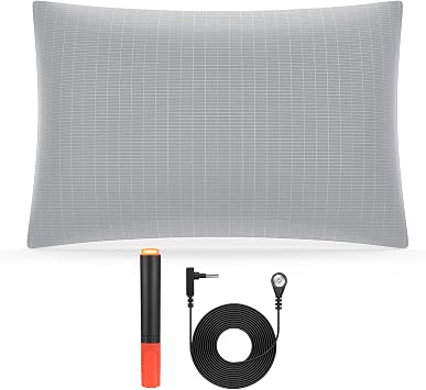 Grounding Pillow Case,Earth Connected Pillowcase,Bedding.Improve Sleep,Reduce Pain.75% Organic Cotton, 25% Silver Fiber Gray, 30.5 * 20inch