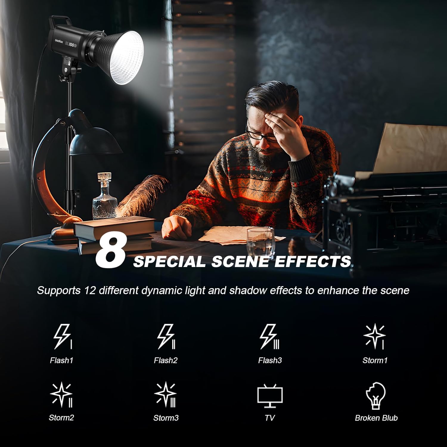 Godox 2PACK SL100D COB LED Continuous Video Light Kits Professional with 1*Carry Bag 2*Light Stand 2* Softbox 1 * 5 in 1 Reflector 1* Carry Bag Studio Lighting for Photography Studio Shooting