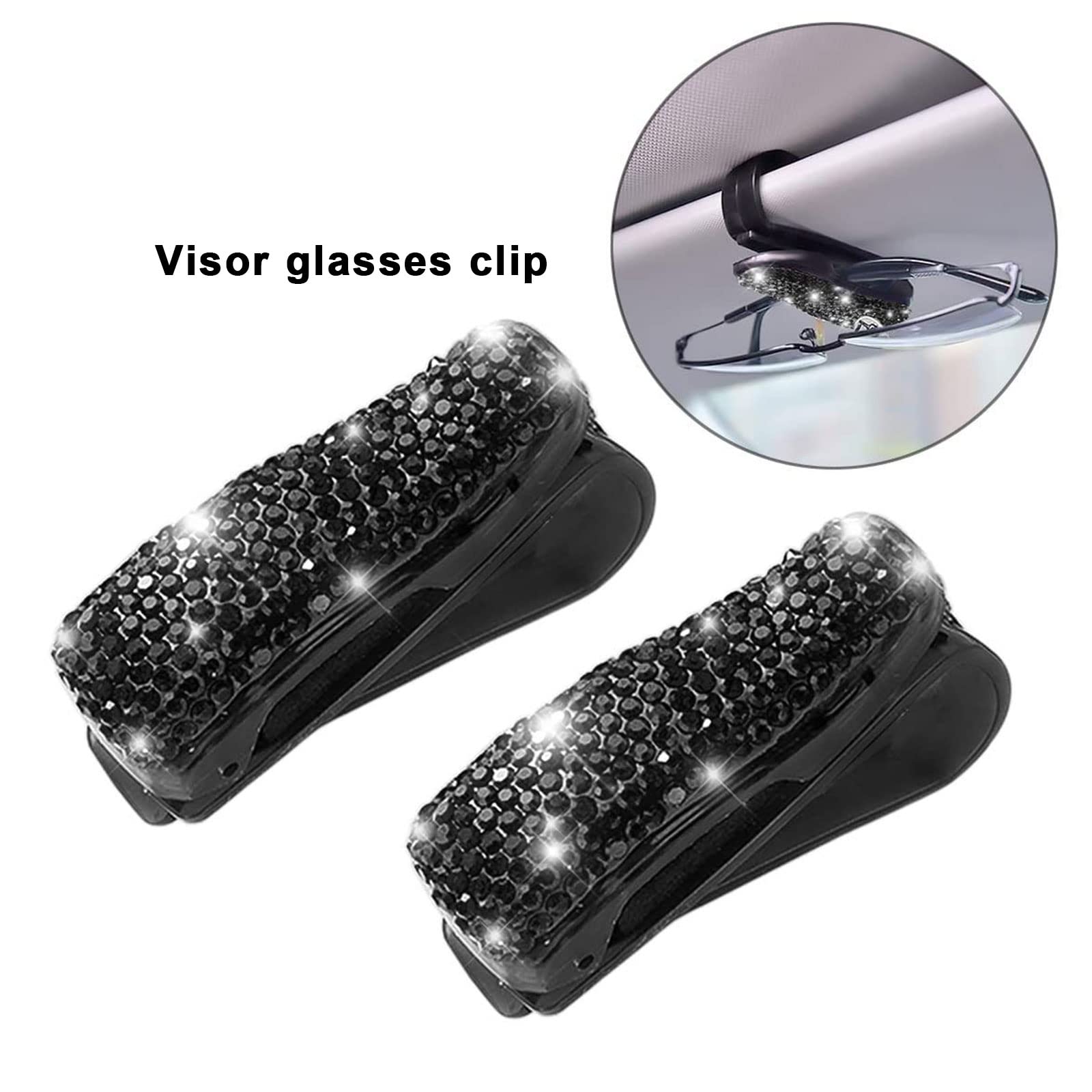 Hifrom - Set di 20 accessori brillantini per auto, per interni e donne, accessori brillantini per auto, porta occhiali brillantini da donna, supporto brillantini per cellulare, anello di accensione