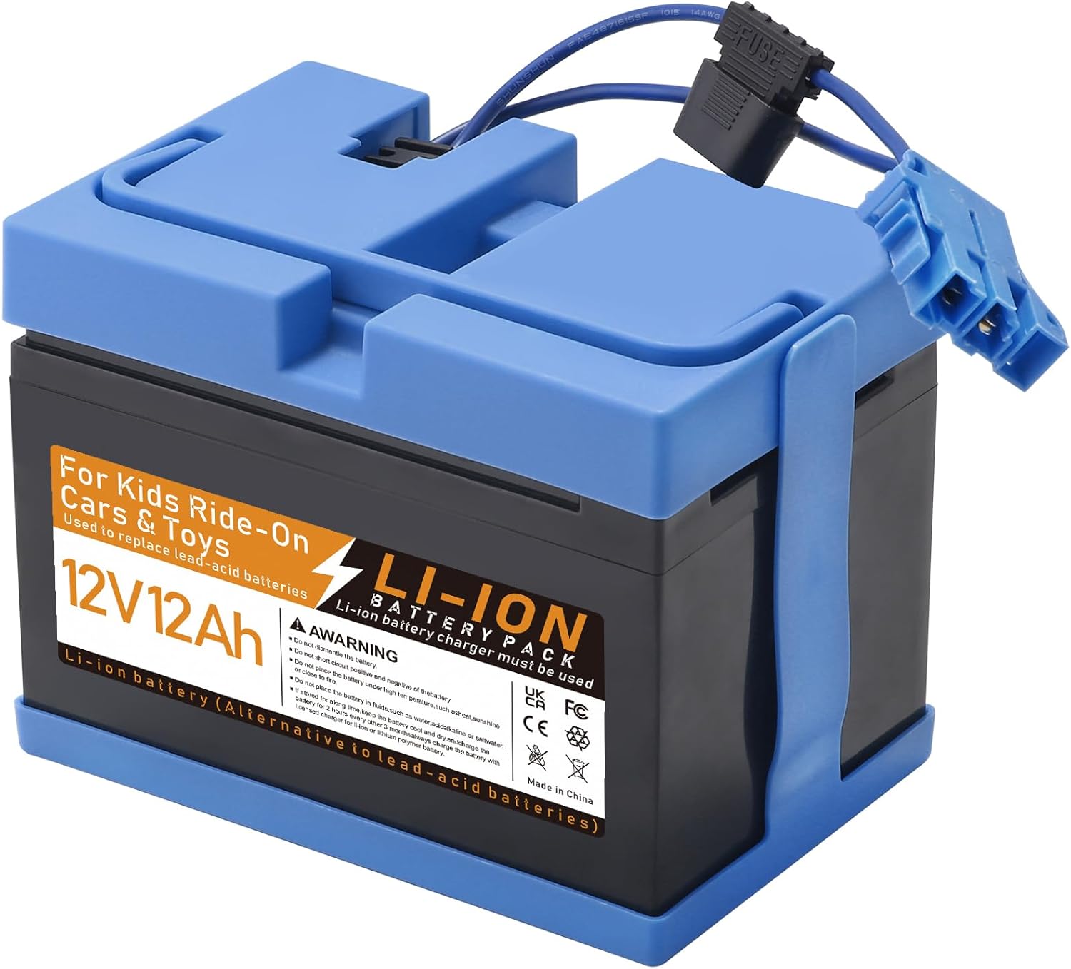 Power Wheel Battery for Peg Perego for John-Deere Gator XUV for Polaris for Taurus Utility Truck for Polaris RZR 900 for Slingshot for Gaucho Rock'in Kids Ride On UTV Toys TB4 (12V 12Ah (Li-ion))