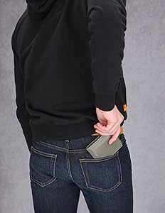 Timberland Men's Leather Wallet with Attached Flip Pocket, Grey (Fine Break), One Size