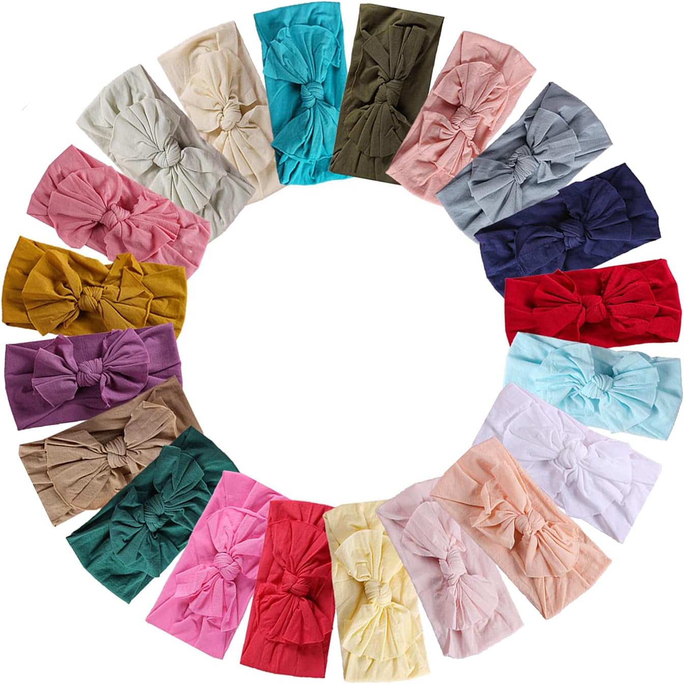 Mookiraer 20pcs Headbands for Baby Girls - Newborn Baby Hair Bows Baby Headbands Toddler Hair Accessories, ZM13, One size