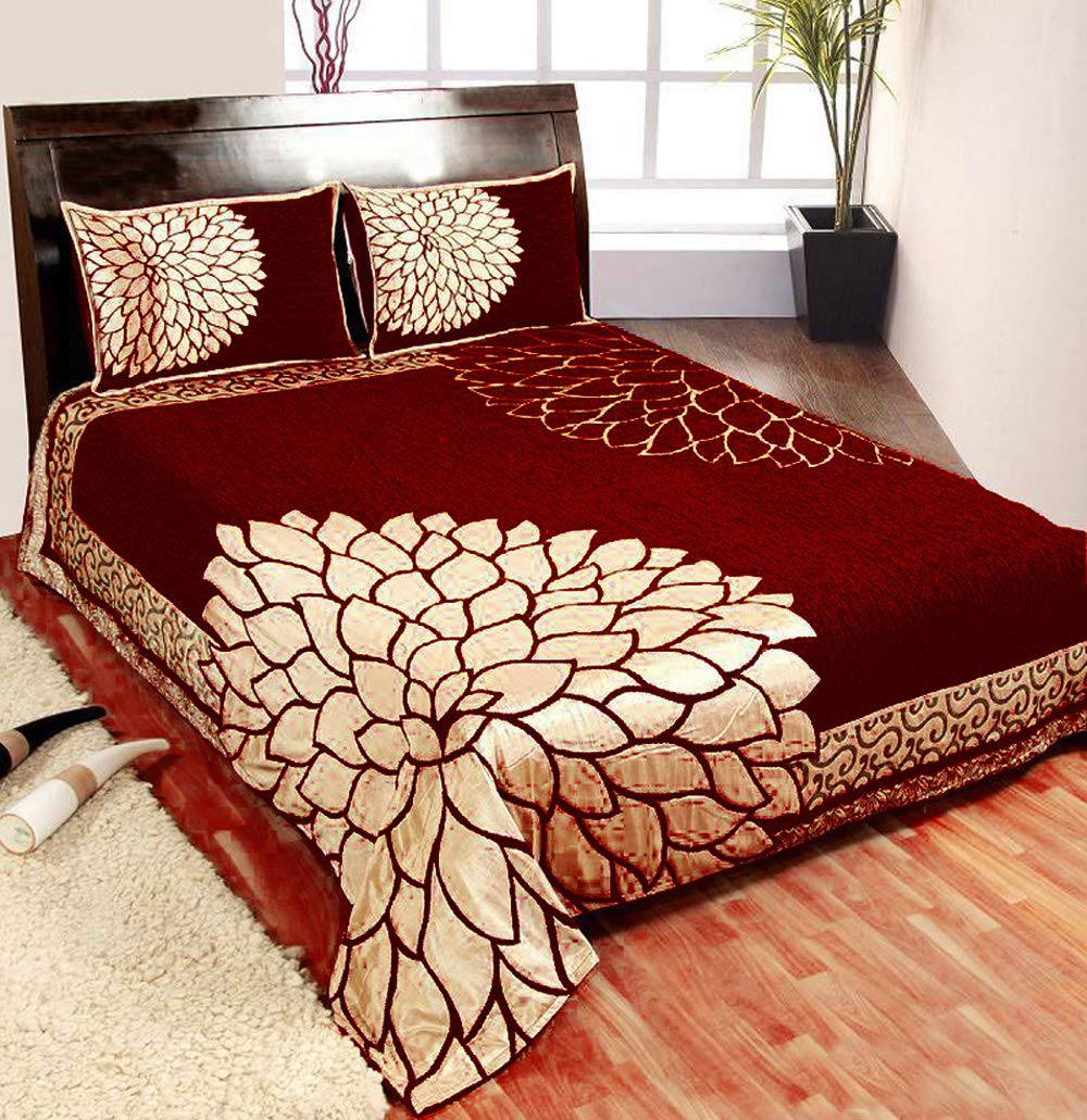 Chenille Bed Cover with 2 Pillow Covers from MAS GLOBAL King Size