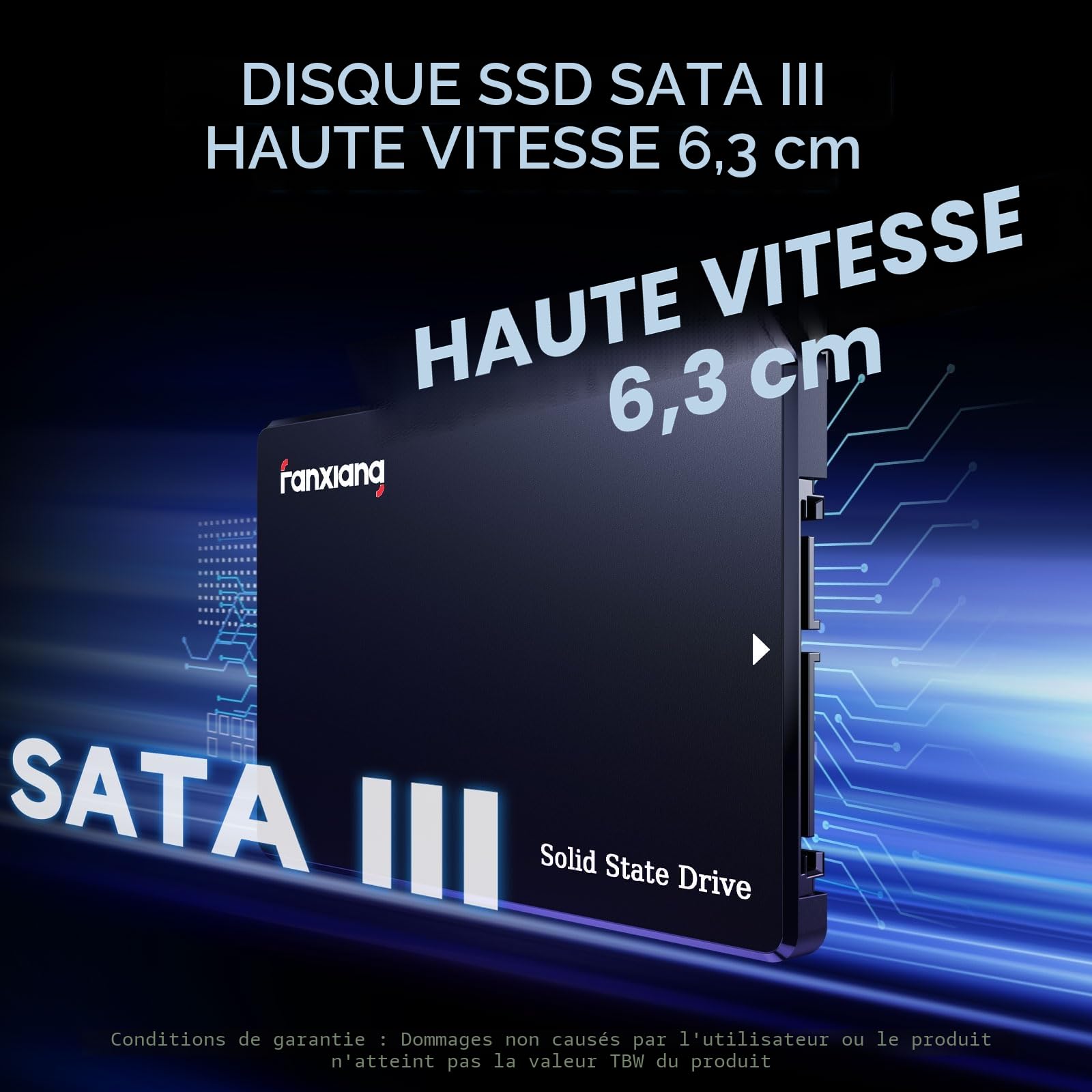 Fanxiang 512Go SSD SATA III 6Go/s 2.5" 560Mo/s Lecture 3D NAND Disque SSD Interne S101Q
