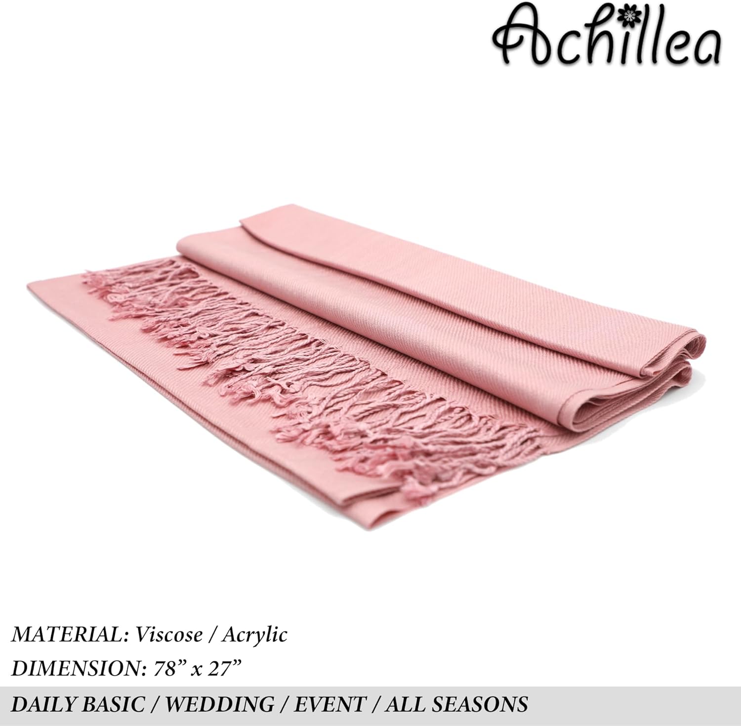 Achillea Soft Silky Pashmina Scarf for Women – Shawl Wrap for Evening Dresses, Bridesmaids, Weddings & Everyday Wear - Image 7