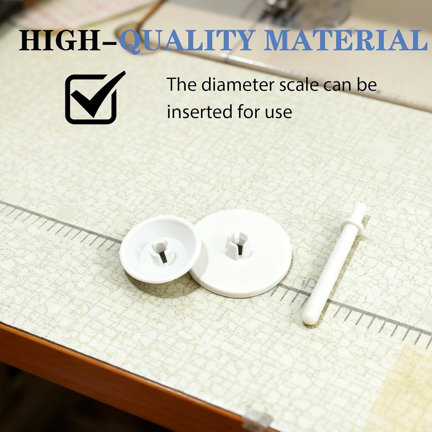 Vvluvva 3 Pcs Sewing Machine Spool Pin Cap Set with Small & Large Spool Caps and Thread Holder Pin, Replacement Accessories Compatible with Janome Singer Viking White Sewing Machines