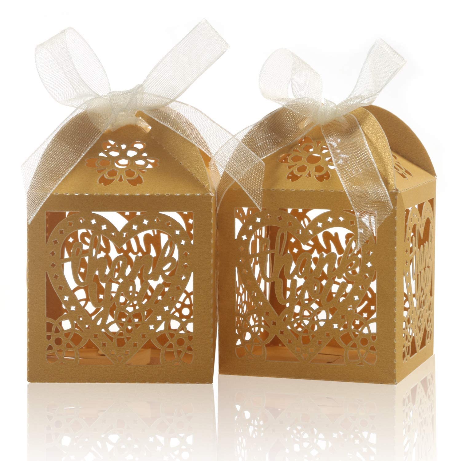 Buy COTOPHER Laser Cut Boxes, 100pcs Thank You Gift Boxes Wedding Party