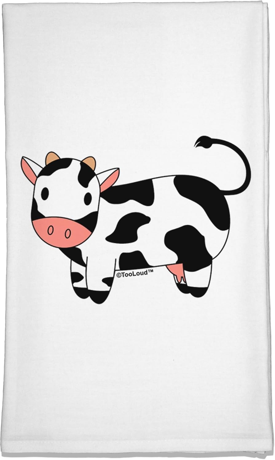 TOOLOUD Cute Cow Flour Sack Dish Towel