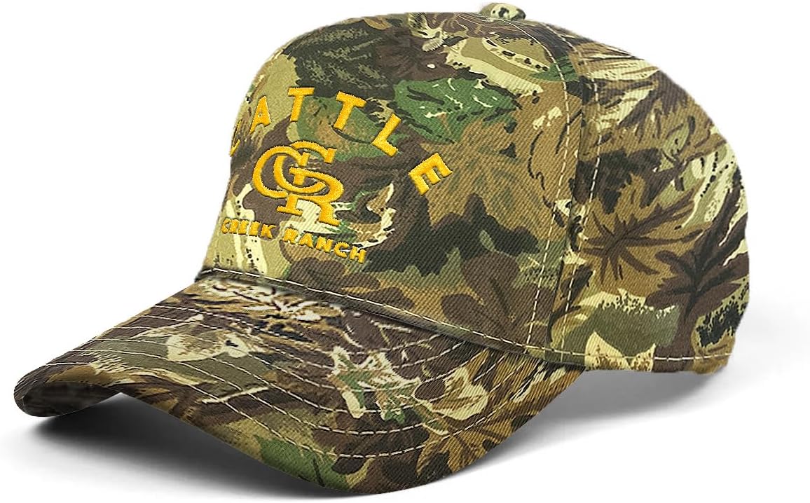 Cattle Creek Ranch Embroidered CCR Western Trucker Hat | Vintage Two Tone Snapback Trucker Hats Embroidered Baseball Cap