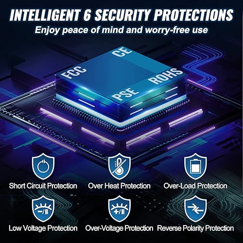 Miniatura 5 de VEVOR Inversor de onda sinusoidal pura de 2500 W, inversor de automóvil de 12 V CC a 120 V CA, 3 salidas de CA, puerto USB, pantalla LCD, control