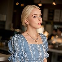 Vista 2 de Collar con dije de corazón de sol para mujer, chapado en oro de 18 quilates, collar con dije de corazón de cadena gruesa, collar de hip hop, collar