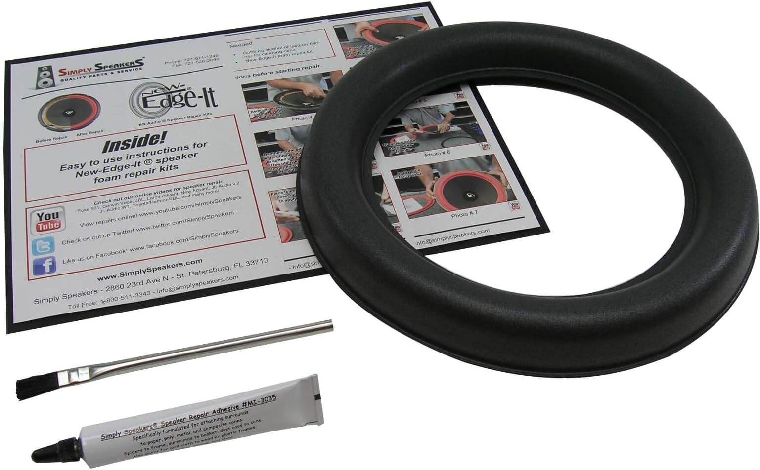 JL Audio Single 10" W7 Foam Speaker Repair Kit, Super Wide Roll, 10W7, FSK-10JL-W7-1 (SINGLE)