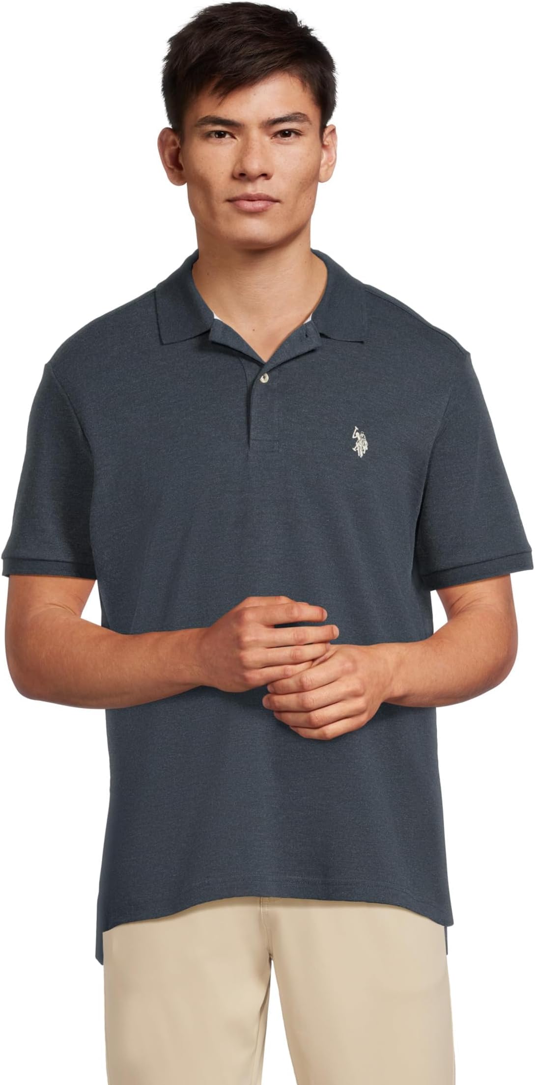U.S. Polo Assn. Mens Solid Interlock Short-Sleeve Polo Shirt