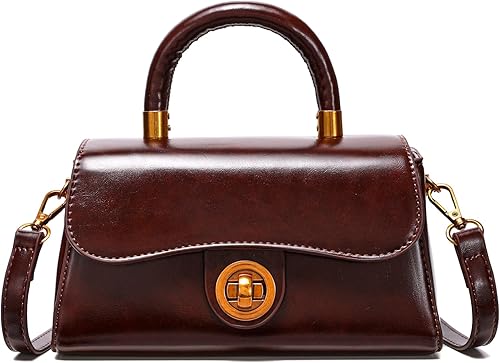 Mini bolso para mujer, elegante bolso de mano, bolso cruzado y bolso de hombro para uso diario y fiesta de noche café