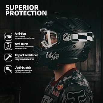 Photochromic Dirt Bike Goggles for Men Women, No Double Vision Anti-Fog with HD Lens, OTG & UV Protection