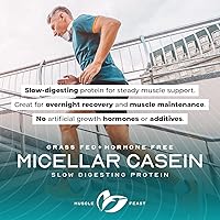 Vista 5 de Muscle Feast Proteína de caseína micelar alimentada con pasto, sin hormonas, proteína de caseína de digestión lenta - Apoya la recuperación muscular