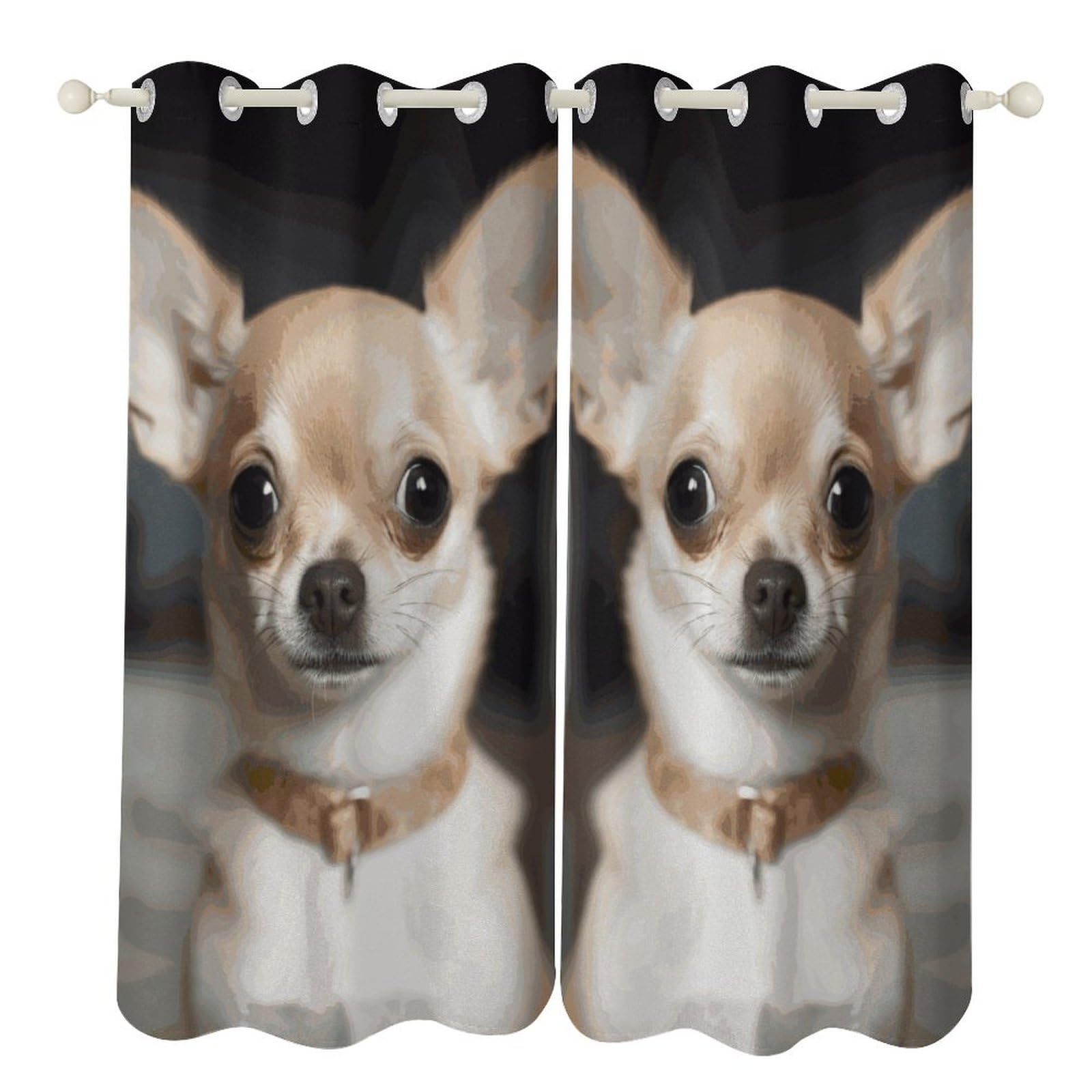 Rideaux anti-regard chihuahua occultants pour stopper la chaleur du salon