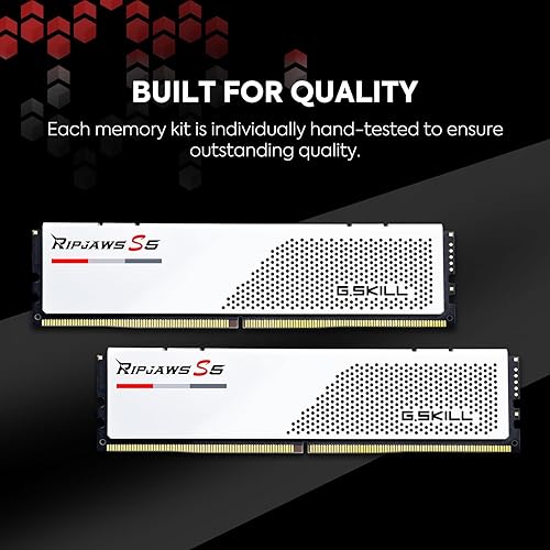 Miniatura 5 de G.SKILL Ripjaws Serie S5 DDR5 RAM (Intel XMP 3.0) 64GB (2x32GB) 5600MTs CL36-36-89 1.25V Memoria de computadora de escritorio U-DIMM - Blanco mate