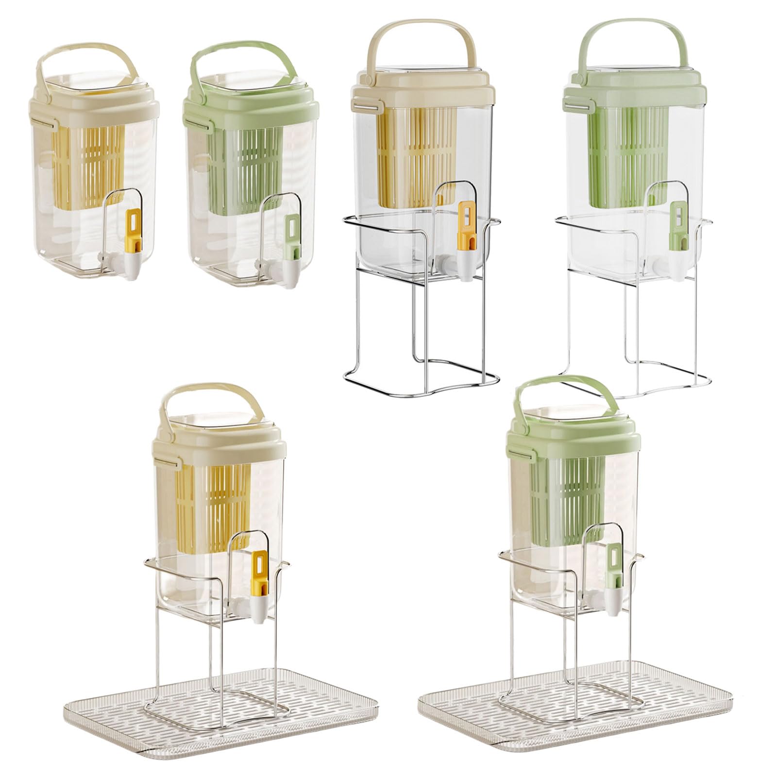 Jarra dispensadora de bebidas heladas, diseño a prueba de fugas con grifo fácil de verter, gran capacidad para almacenamiento en nevera, dispensador de bebidas heladas a prueba de fugas