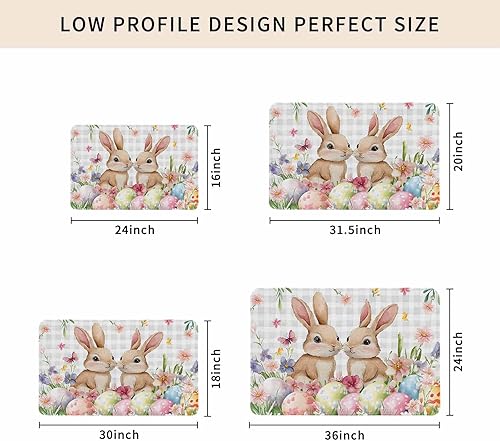 Vista 431 de Tapete de Feliz Navidad, tapete antideslizante para puerta delantera, baño, cocina, dormitorio, patio, entrada, 16 x 24 pulgadas, rojo, negro y verde