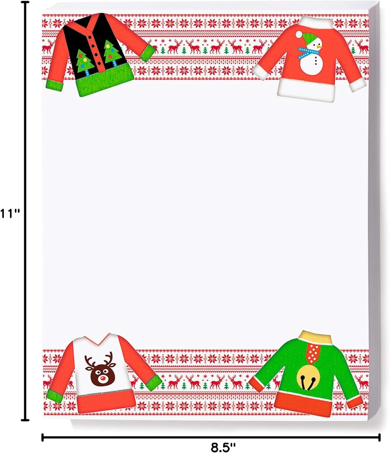 PaperDirect Ugly Sweater Knit Holiday Christmas Winter Theme Stationery, Border Paper, Letterhead 8.5 x 11, 100 sheets, Elegant Premium Writing Paper, Decorative Printer Paper