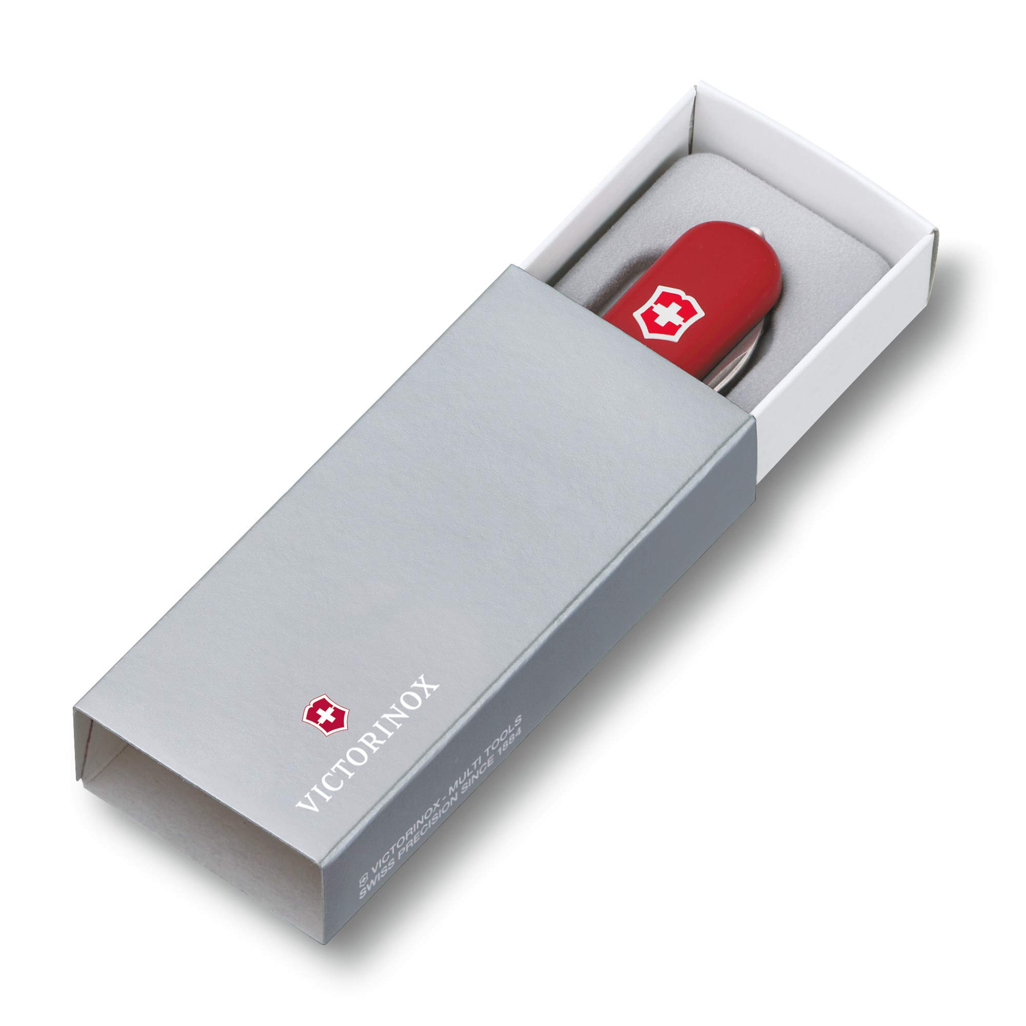 Victorinox Navaja Firma Lite Con Impresión Deseada en La Cáscara I Regalo Para Hombres Cumpleaños I Suiza Navaja Personalizada 10 Funciones 0.6385 - azul transparente, 58 x 20 x 12 mm