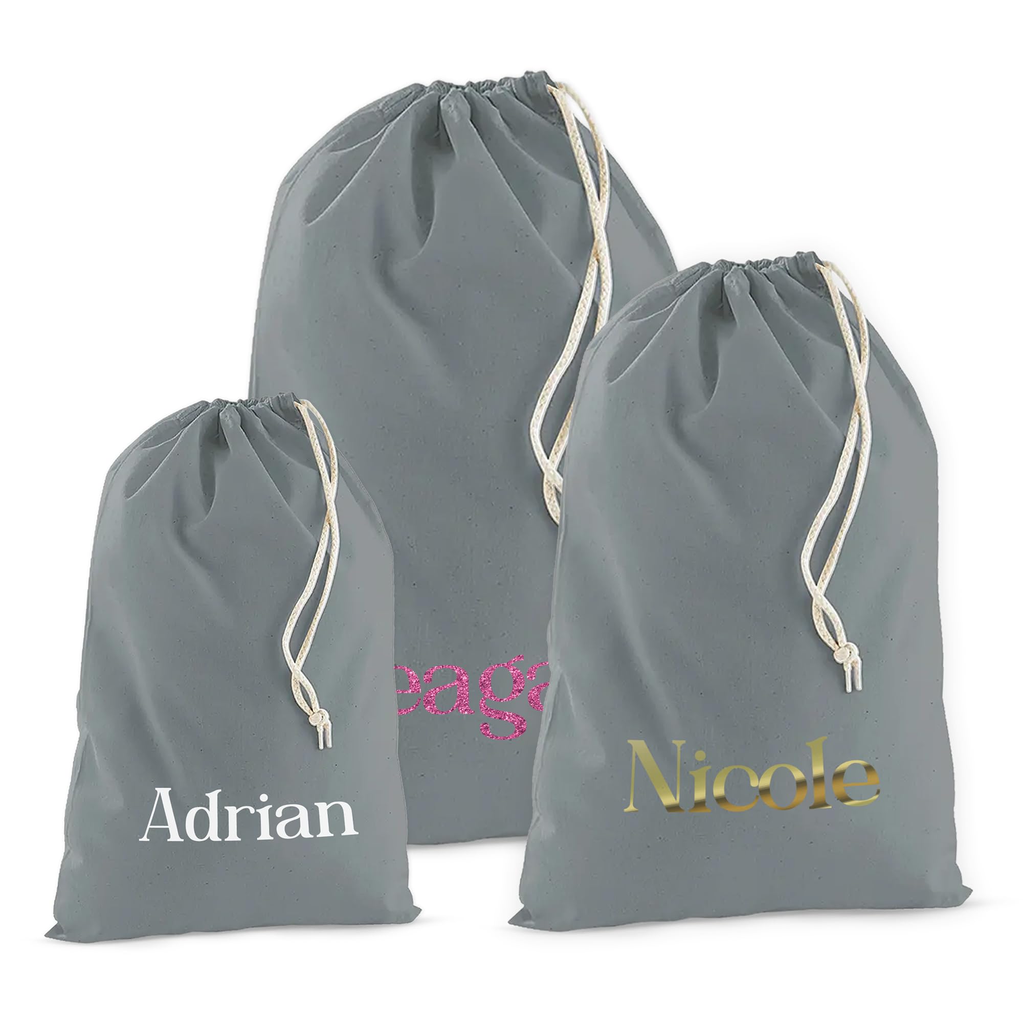 Print Maniacs Grey Personalised Christmas Stocking Gifts For Dad, Personalised Santa Stocking Sack, Customised Santa Sack Adults, Custom Stocking Cotton Santa Sack, Personalised Xmas Gifts For Dad