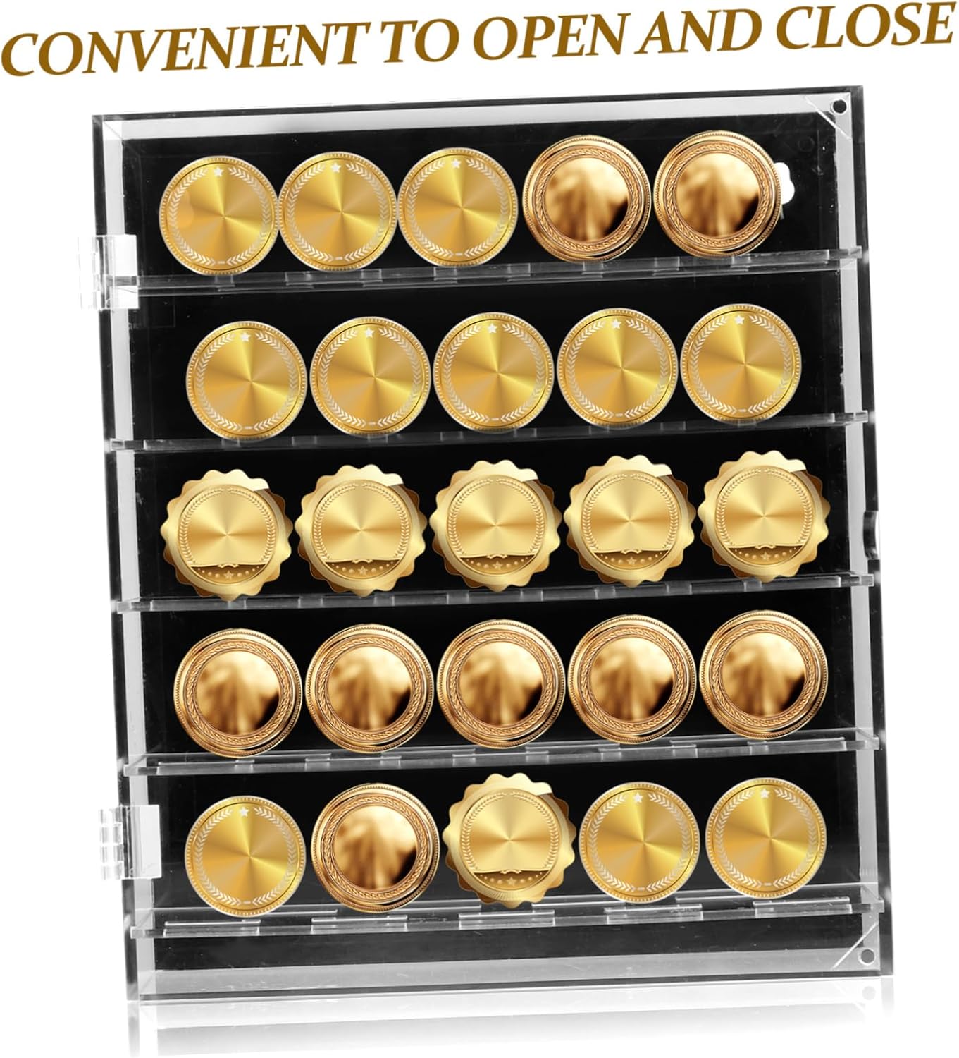 Clear Coin Holder Display Case Transparent Coin Storage Container for Collecting Coins Medals and Badges Coin Protector Box for Organizing Collectibles