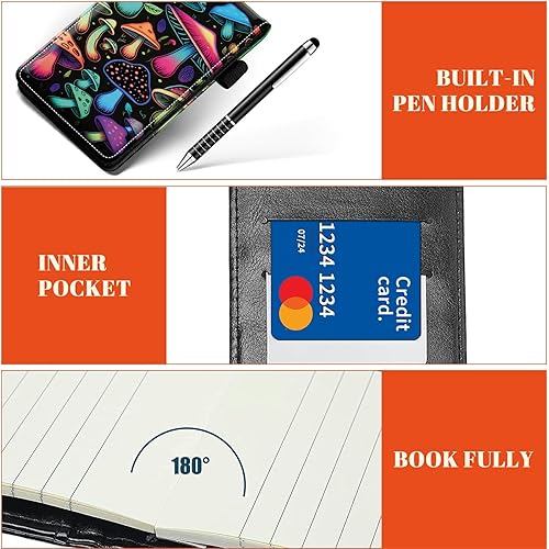 Miniatura 96 de Juego de 4 soportes para bloc de notas de tamaño de bolsillo, de piel sintética, mini bloc de notas con 2 bloc de notas pequeños y lápiz capacitivo