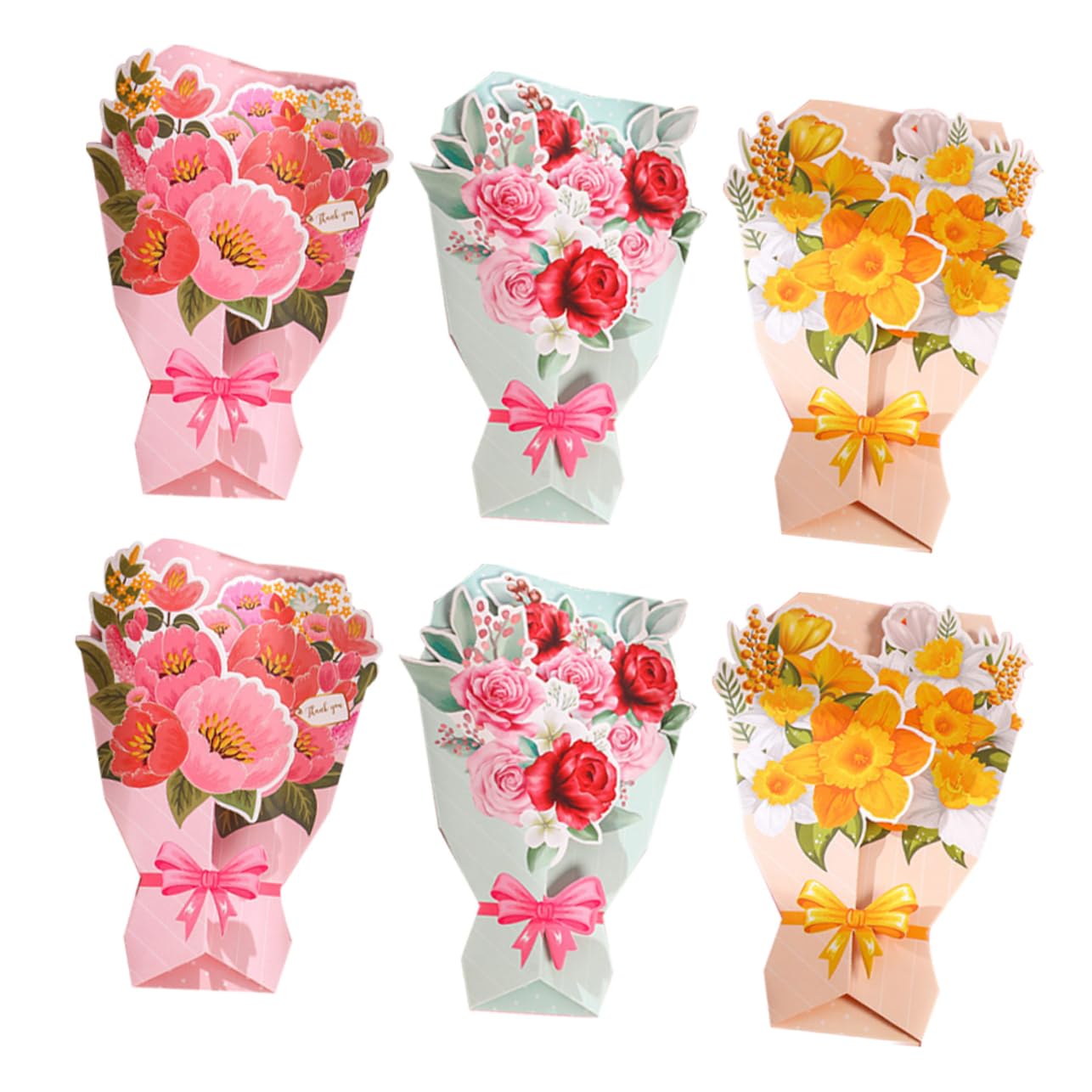 30pezzi Biglietti Di Compleanno Carta Con Bouquet Di Fiori Biglietti Di Auguri Per La Festa Degli Insegnanti e Compleanni Confezione Di Auguri Decorativa
