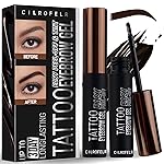 Cilrofelr Tattoo Peel Off Eyebrow Gel, Easy Tattoo Brow Peel Off Gel, Last Up to 3 Days, Waterproof, Transfer-proof, For Fuller & Defined Looking Brows, Dark Brown (2 Pack)