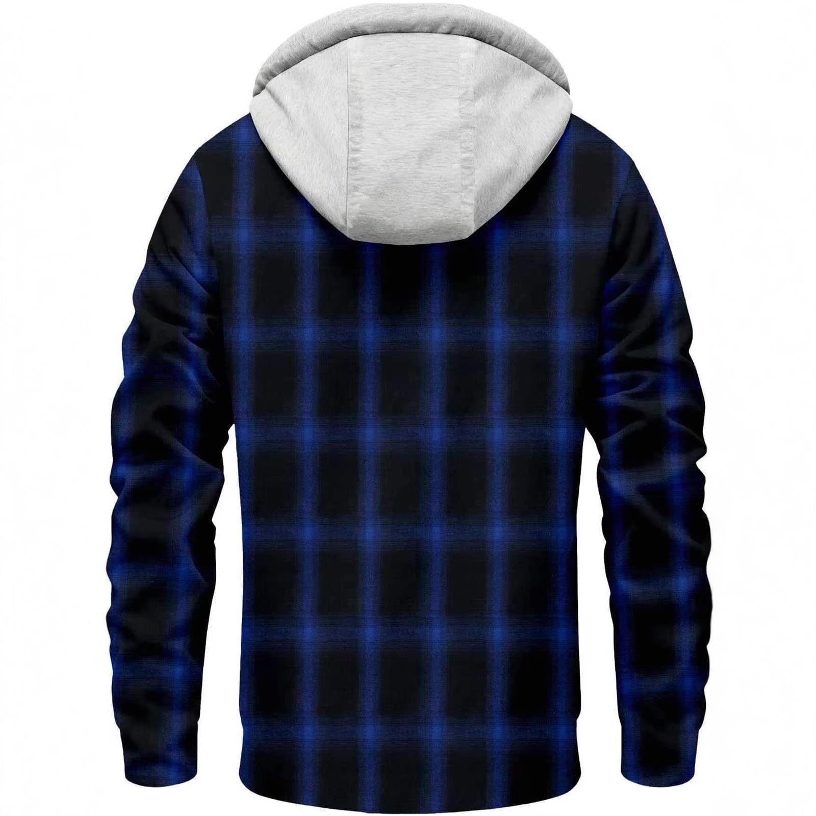 Chaqueta Acolchada y Gruesa con Capucha a Cuadros para Hombre, Informal, de otoño e Invierno, a la Moda, Acolchada y Gruesa.