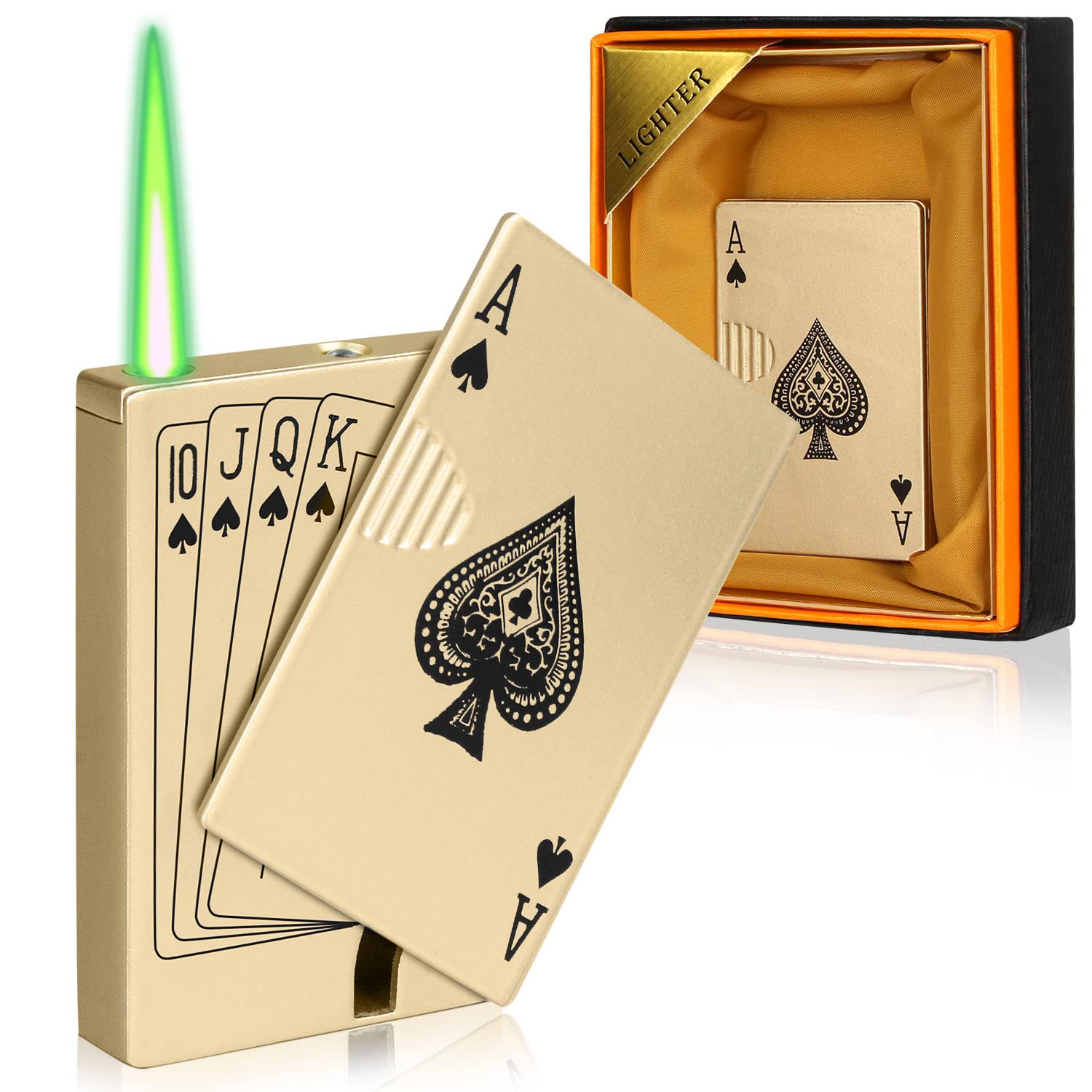Jet Torch Lighter Refillable Butane Gas Lighter Requires Long Nozzle Butane Canister Unique Card Slide Design for Men