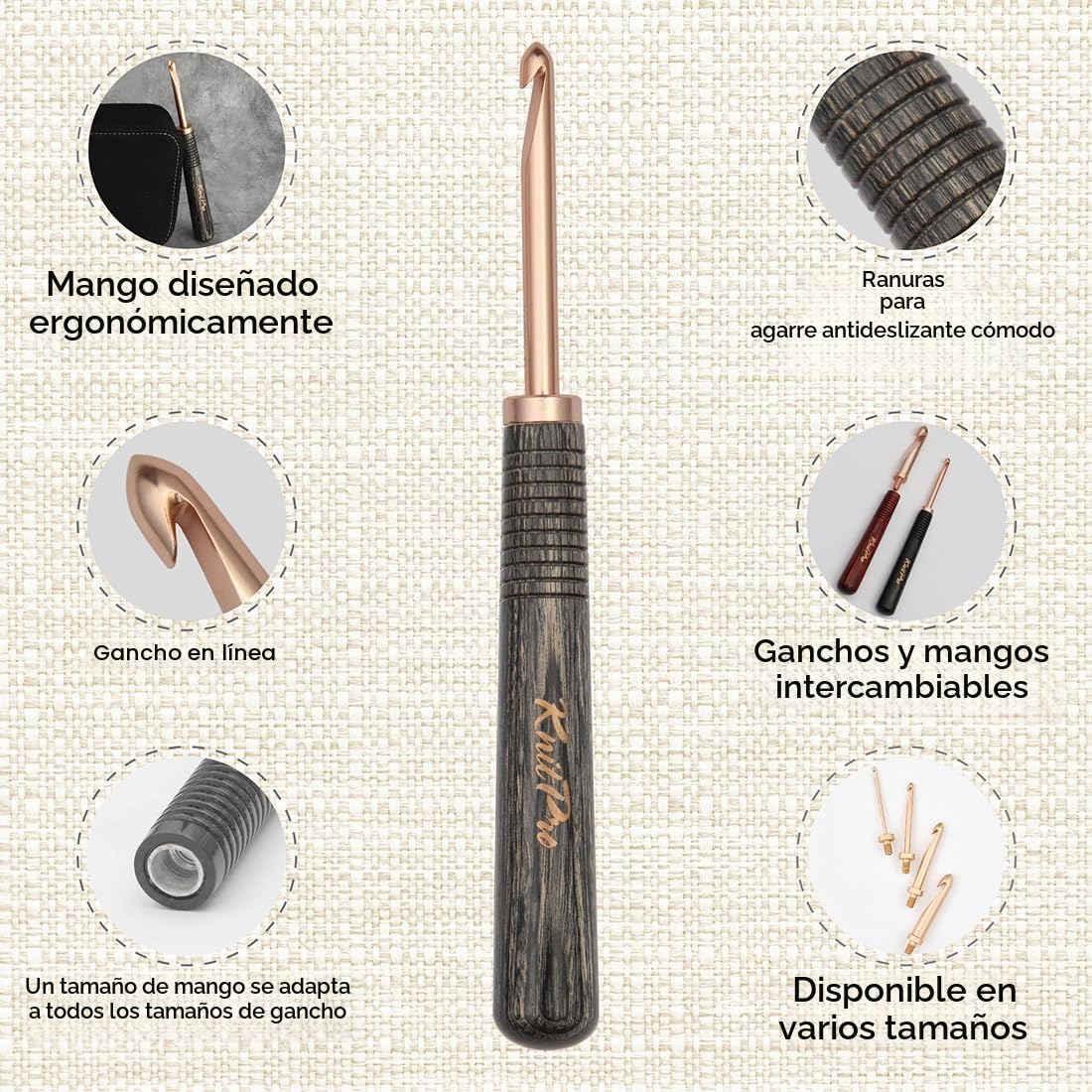 Juego de agujas de crochet KnitPro Oasis Inter. de 2,0 a 5,0 mm para principiantes, 1 pieza