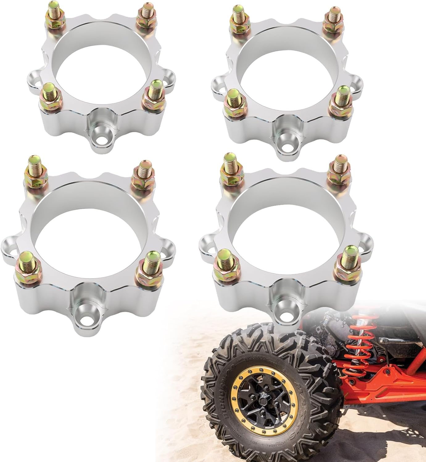 4pcs Wheel Spacers fit for Can Am X3 All years models, 4/137 Bolts and 12mm Studs, Widens Wheel Track, Preventing Tire Interference