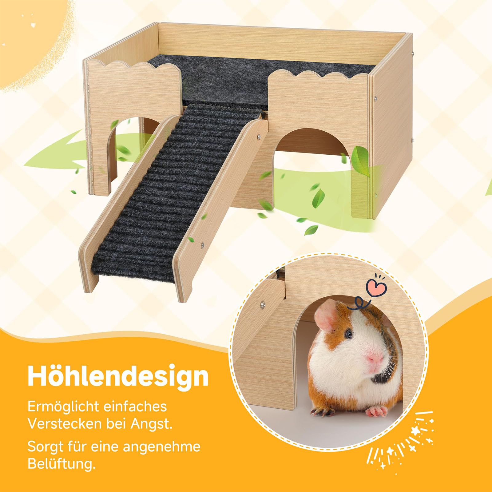 Spielzeugset Regenbogen, Hamsterversteck, Schaukel und Wippe, Haustier Sportspielzeug, Zugang Hamsterkäfig, Haustierlebensraum aus Holz