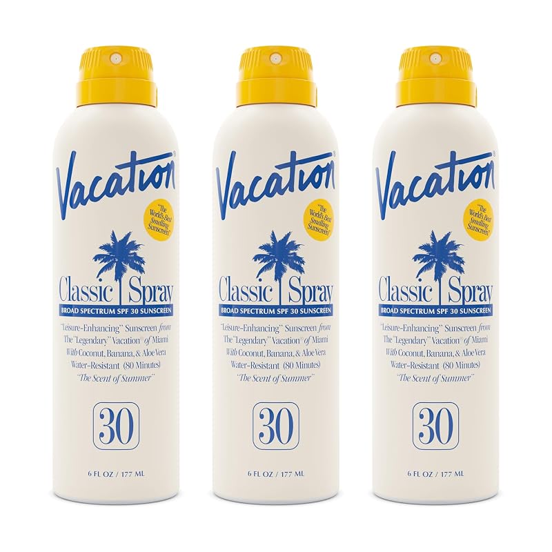 Vacation Classic SPF 30 Sunscreen Spray, 6 Fluid Ounces, Pack of 3