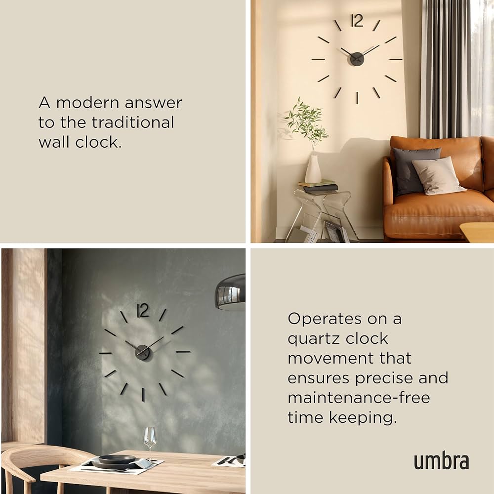 umbra アルミニウム壁掛け時計 Amazon.co.jp: umbra 壁掛け時計 時計 おしゃれ 貼る ウォール