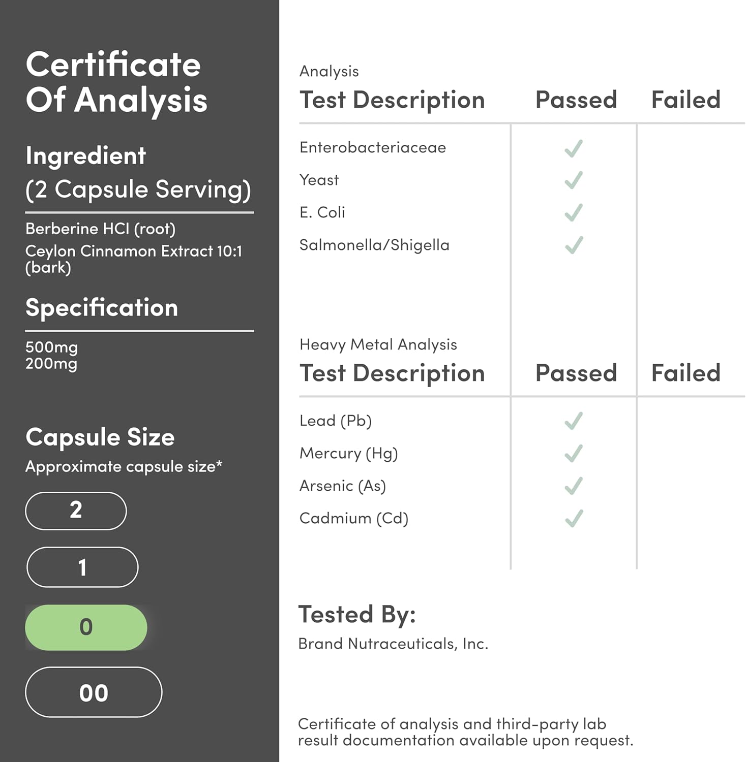 Berberine with Ceylon Cinnamon (500mg and 2 Gram Equivalent Doses) 120 Capsules for Metabolism and Metabolic Health, Third Party Tested, Vegan Safe, Non-GMO, Gluten Free by Double Wood - Image 7