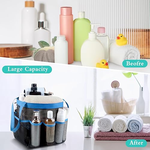 Miniatura 4 de Attmu - Canasta de malla para regadera, para artículos básicos de dormitorio universitario, bolsa colgante portátil para artículos de tocador y
