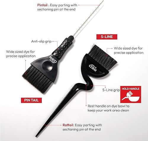 Miniatura 5 de Red by Kiss Kit de coloración de tinte para el cabello, cuenco de mezcla de tinte para el cabello y cepillo de tinte, 3 piezas, juego de blanqueador