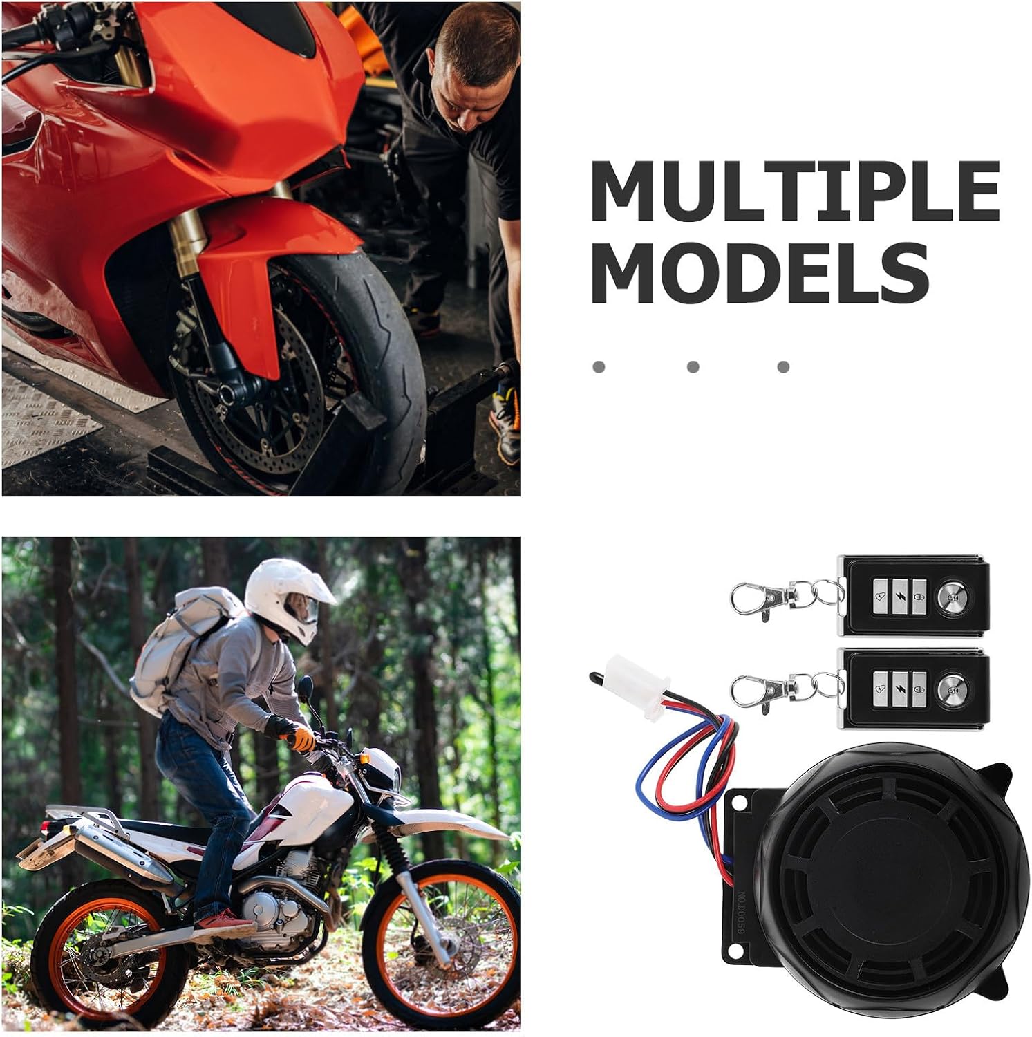 PRETYZOOM Motorcycle Anti-Theft Alarm System with Metal Remote Control Disc-Shaped Integrated Security Device for Enhanced Protection and Easy Installation