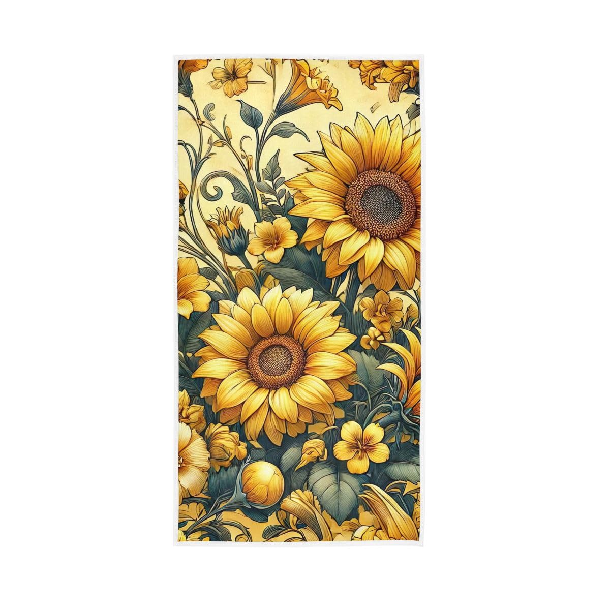 LSRCPD Sunflowers Print Bathroom Hand Towels Decorative, Hand Towel for Bathroom, Travel, Camp, Hotel, Spa 15 x 30 Inches