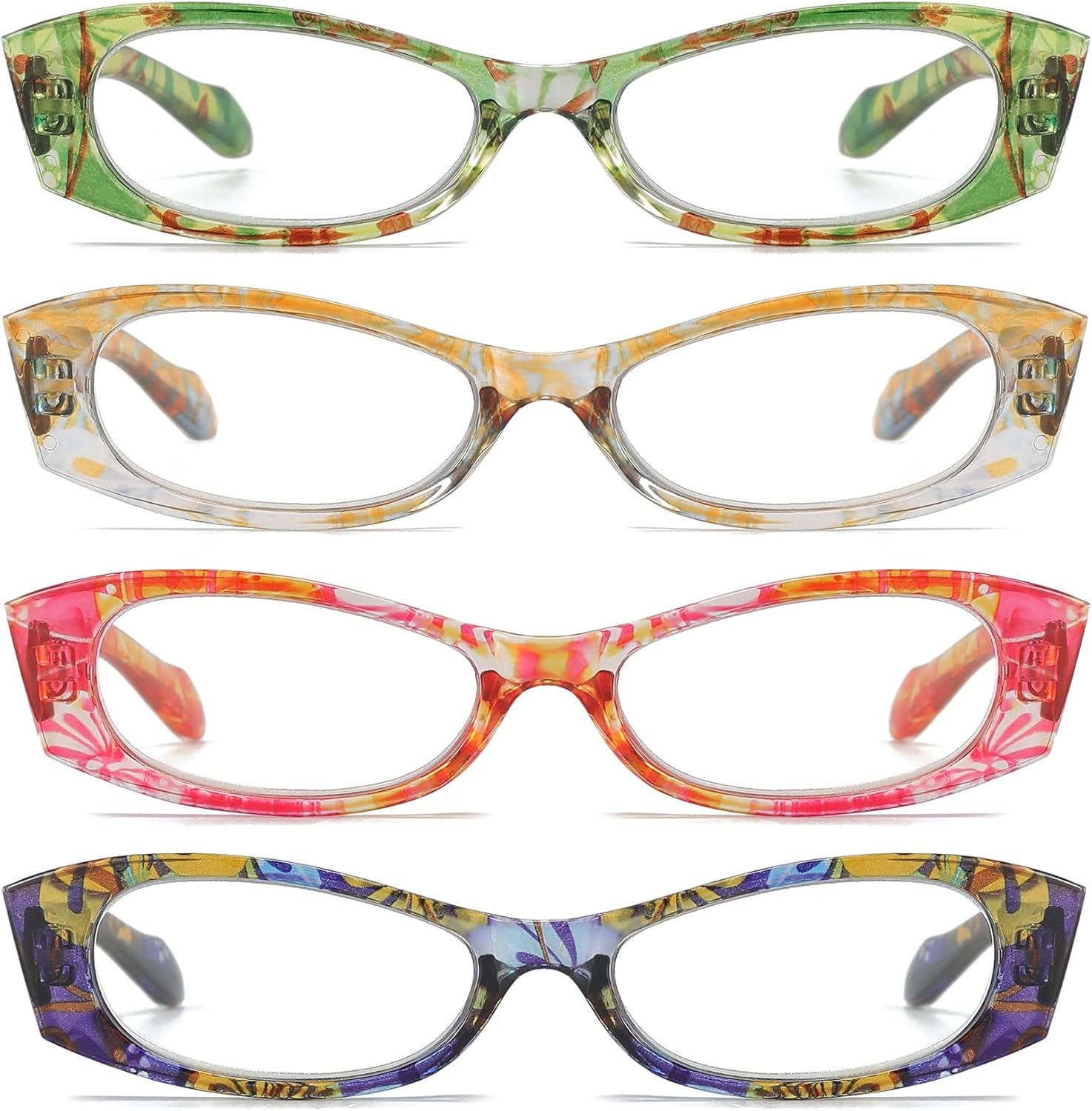 4 Pack Reading Glasses for Women Blue Light Blocking with Spring Hinge,Anti Eyestrain/UV Computer Reader Glasses Eyeglass - Image 7