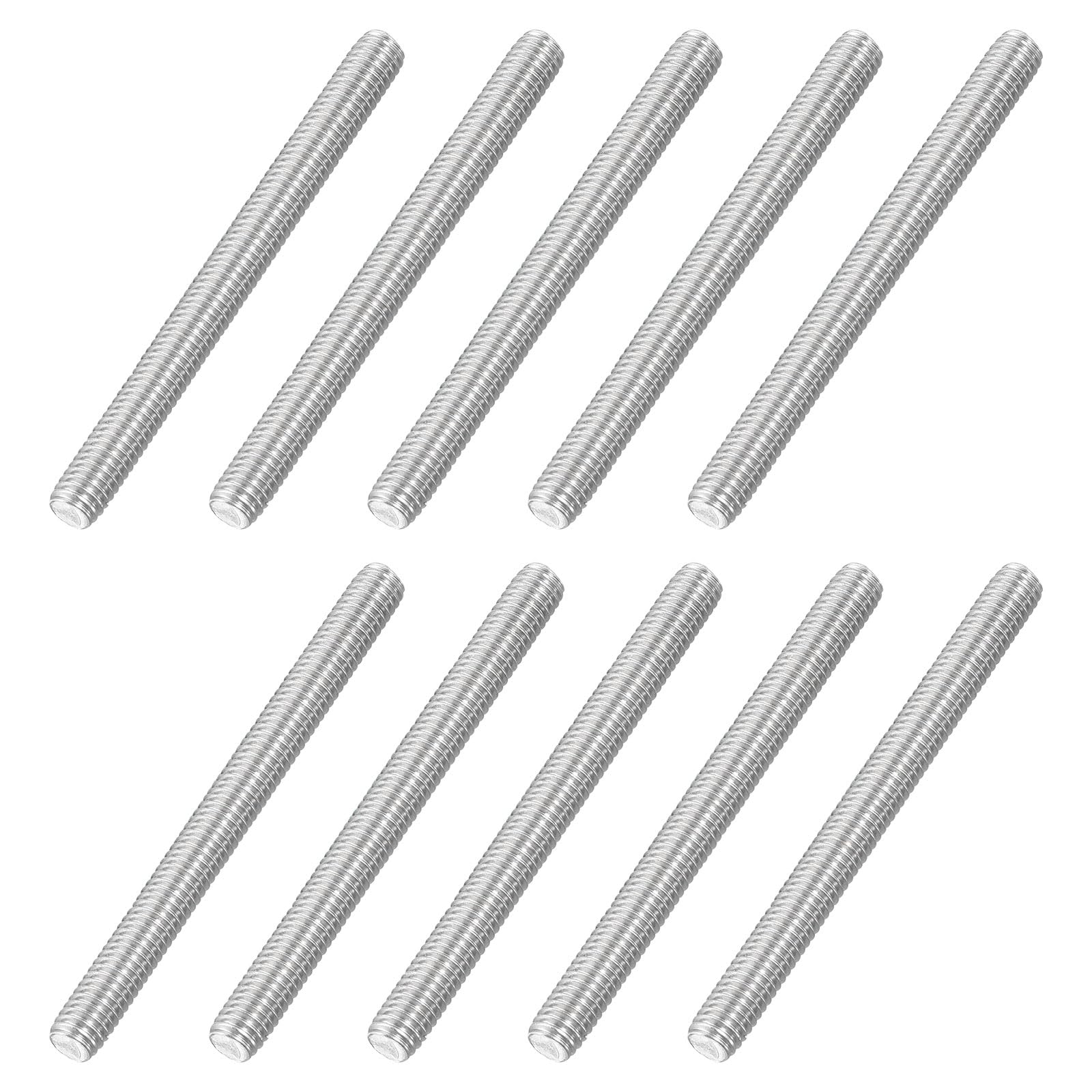 uxcell M6x65mm Fully All Threaded Rod, 10Pcs 316 Stainless Steel Long Threaded Screw 1mm Thread Pitch Right Hand Threads for Furniture Mounting