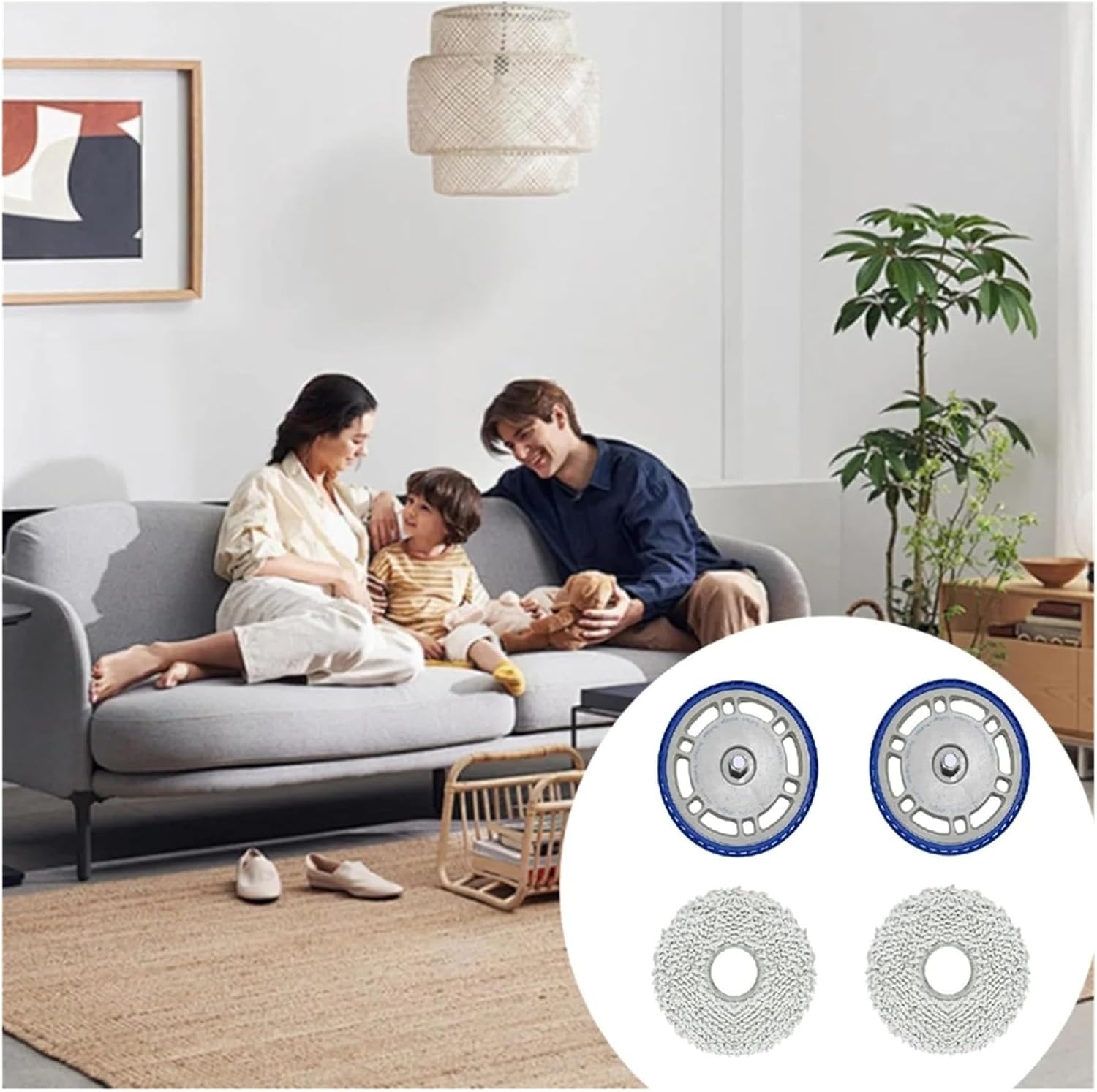 Robot Vacuum Cleaner Parts,Compatible for Ecovacs, T30S T30 Pro Robot Vacuum 4 Pcs Rag and Mop Holder Mop Kit