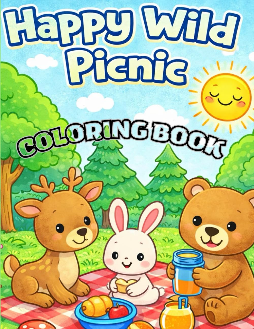Happy Wild Picnic: Cute Animal Picnic Coloring Book for Kids Ages 3–6 | Fun and Easy Forest Animals Coloring Pages for Toddlers and Preschoolers: ... Simple, Bold, Big Designs for Boys and Girls