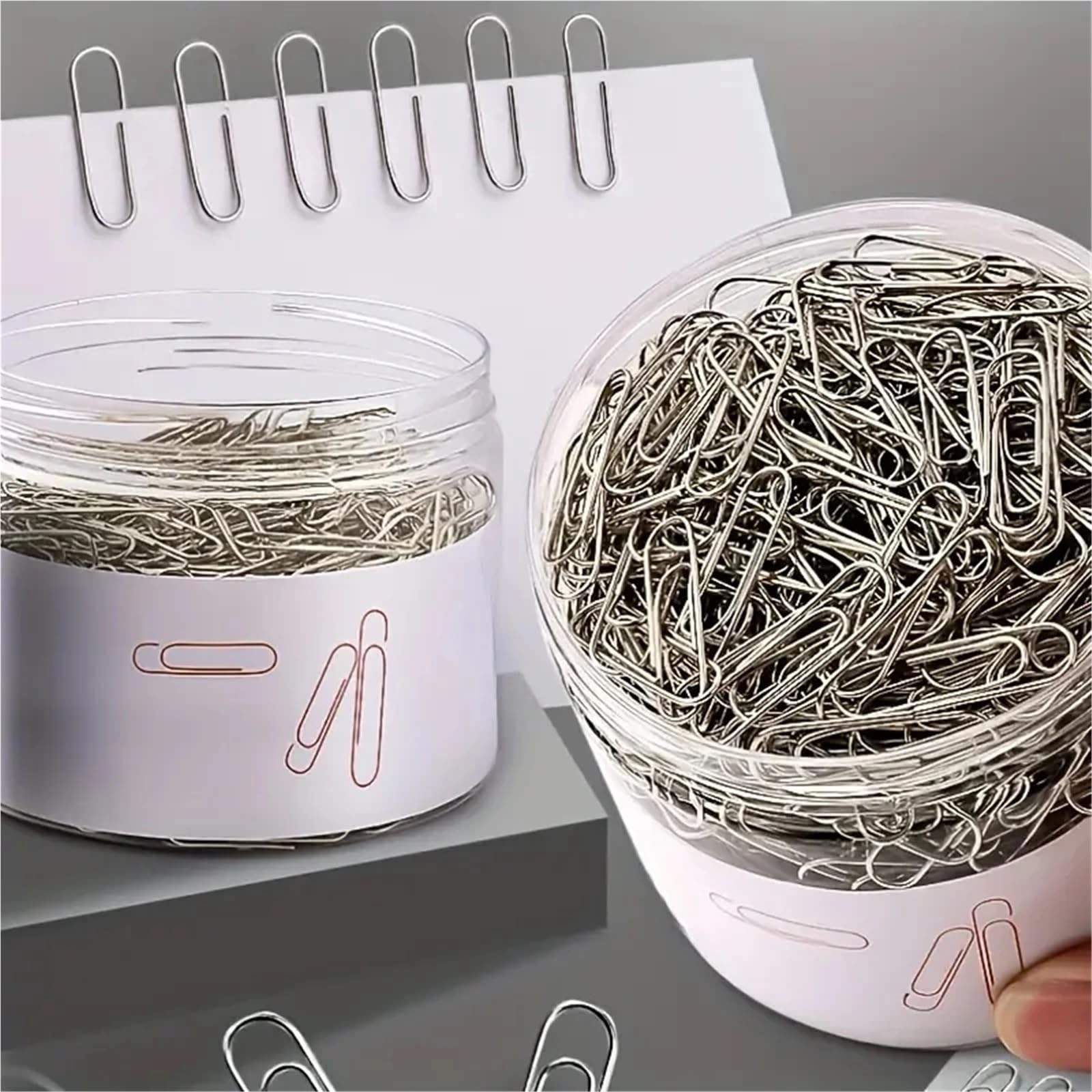 Lot de 1 000 trombones en métal gris clair pour bureau, école, maison