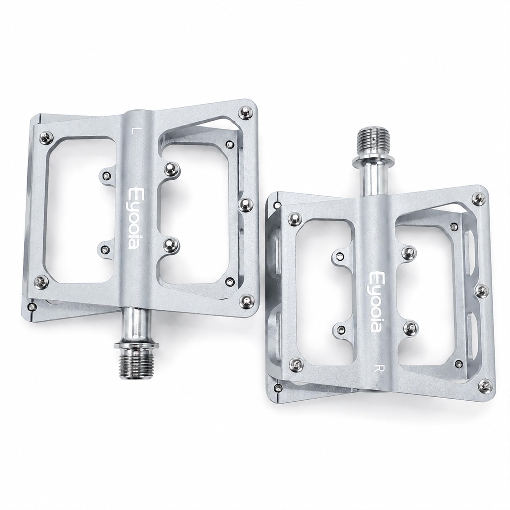 Mountain Bike Pedals, Aluminum Metal Bicycle Flat Pedals 9/16"