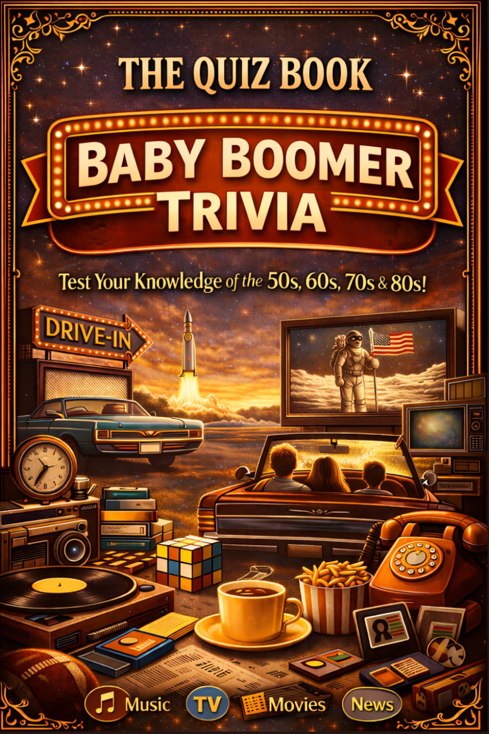 Baby Boomer Trivia: The Quiz Book to Test Your Knowledge of the 1950s 1960s 1970s and 1980s Featuring Music TV Movies and News